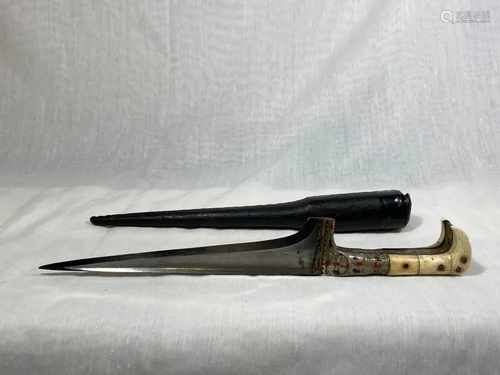 Indian Dagger with Bone Handle