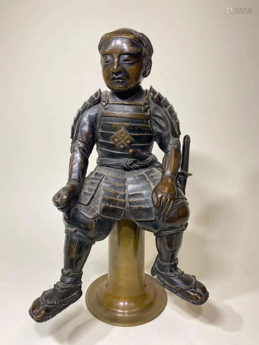 Japanese Meiji Bronze Samurai