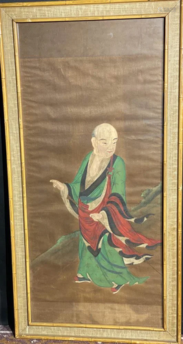 Chinese Lohan Painting on Silk