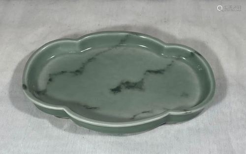 Chinese Lobbed Celadon Porcelain Dish