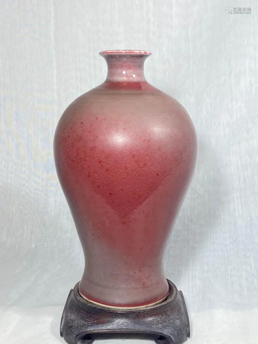 Chinese Liver Red Glazed Meiping Vase