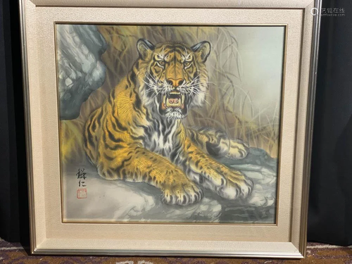 Japanese Painting on Silk - Tiger