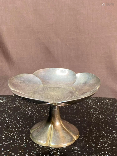 Japanese Sterling Silver Tray - Flower Pedal