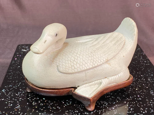 Chinese Bisque Porcelain Mandarin Duck …