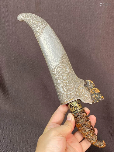 South East Asian Dagger with Silver Shealth