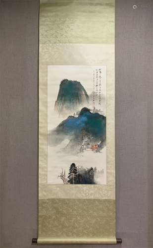 A Chinese Scroll Painting, Zhang Daqian Mark