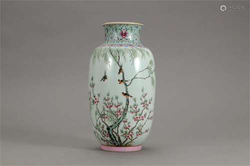 A Chinese Famille-Rose Porcelain Vase