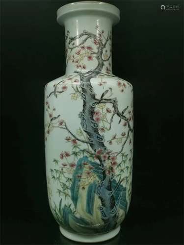 A Chinese Famille-Rose Porcelain Vase