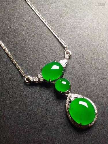 A Chinese Carved Jadeite Necklace