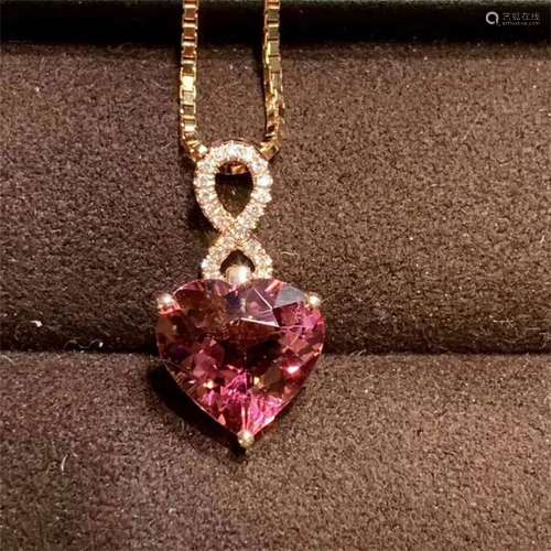 A Chinese Carved Red Tourmaline Pendant(W/O Chain)