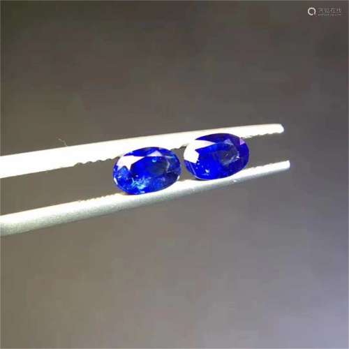 A Pair of Chinese Carved Sapphire