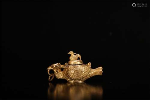 A Chinese Gilt Bronze Incense Burner