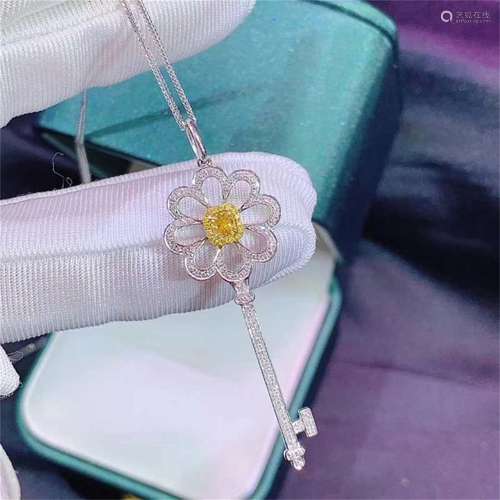 A Chinese Carved Yellow Sapphire Necklace