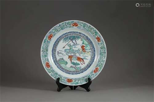 A Chinese Dou-Cai Porcelain Plate