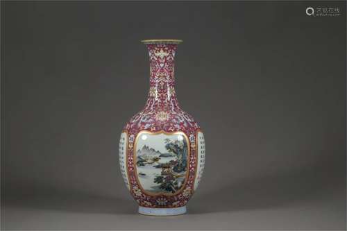 A Chinese Famille-Rose Porcelain Vase