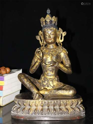 A Chinese Gilt Bronze Figure of Buddha