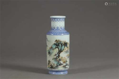 A Chinese Famille-Rose Porcelain Vase