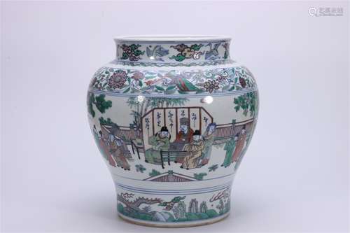 A Chinese Dou-Cai Porcelain Jar