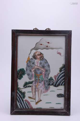 A Chinese Famille-Rose Porcelain Hanging Screen