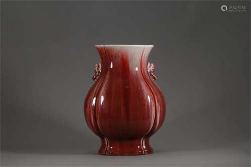 A Chinese Red Glazed Porcelain Vase