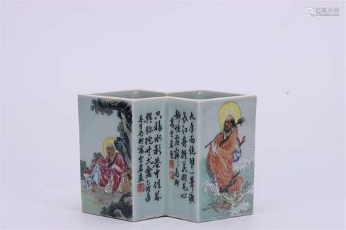 A Chinese Famille-Rose Porcelain Brush Pot