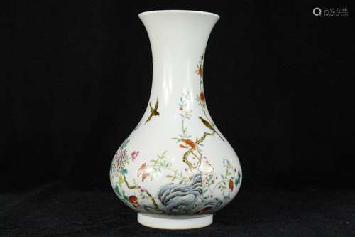 A Chinese Famille-Rose Porcelain Vase