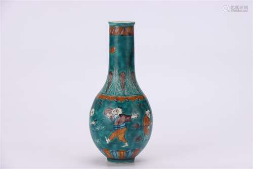 A Chinese San-Cai Glazed Porcelain Vase