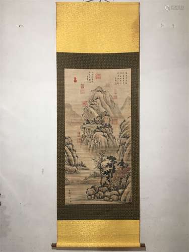 A Chinese Scroll Painting, Wu Zhen Mark