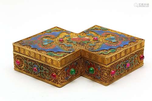 A Chinese Gilt Bronze Box