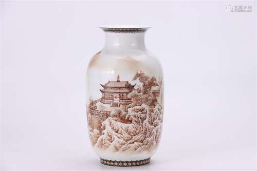 A Chinese Mo-Cai Glazed Porcelain Vase