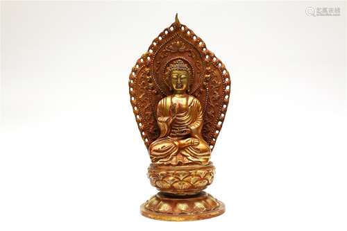 A Chinese Gilt Bronze Figure of Buddha