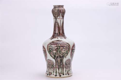 A Chinese Iron-Red Glazed Porcelain Vase