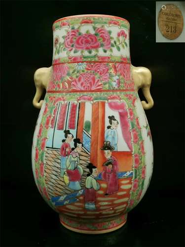 A Chinese Famille-Rose Porcelain Vase