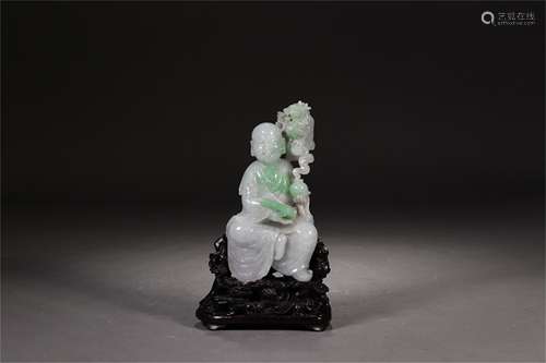 A Chinese Carved Jadeite Figure of Buddha