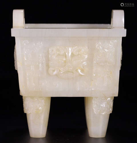 A HETIAN JADE CARVED CENSER