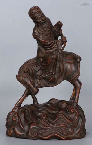 A CHENXIANG WOOD ELDER&DONKEY PENDANT