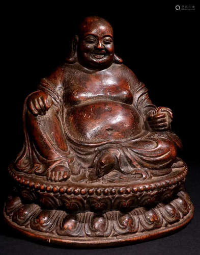 A CHENXIANG WOOD MAITREYA BUDDHA STAUTE