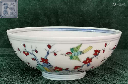 A DOU CAI GLAZE AUSPICIOUS PATTRN BOWL