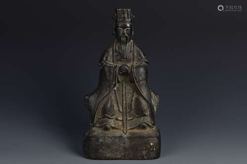 A BRONZE SEATED FIGURE QING DYNASTY