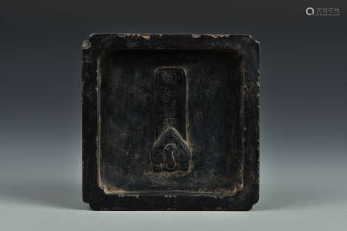 A CARVED INK-STONE QING DYNASTY