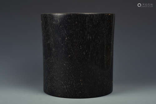 A ROSEWOOD BRUSHPOT QING DYNASTY