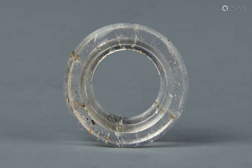 A ROCK CRYSTAL RING YUAN DYNASTY BEFORE