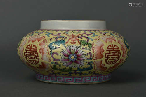 A FAMILLE ROSE WATER CONTAINER QING DYNASTY