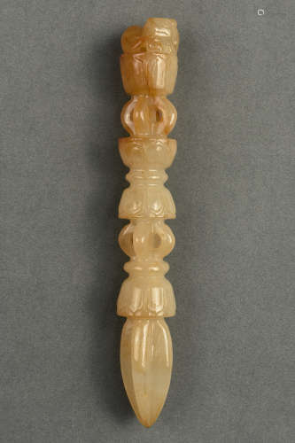 A CREAMY WHITE JADE VAJRA QING DYNASTY