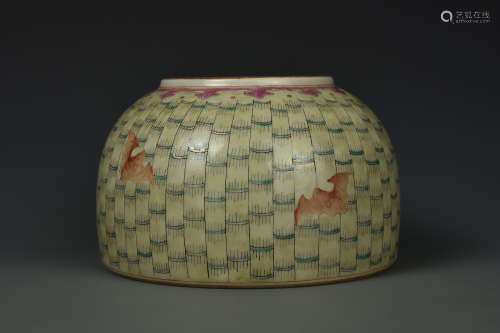 A FAMILLE ROSE WATER-POT QING DYNASTY