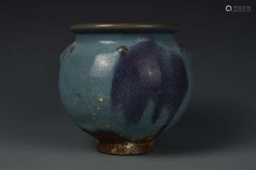 A PURPLE SPLASHED JUN JAR YUAN DYNASTY