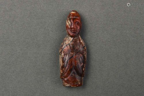 A CARVED AGATE AMULET YUAN DYNASTY BEFORE