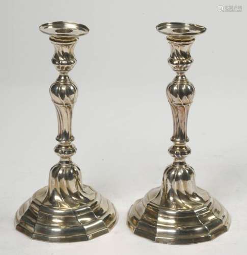 Pair of Louis XV style torches in silver with Antw…