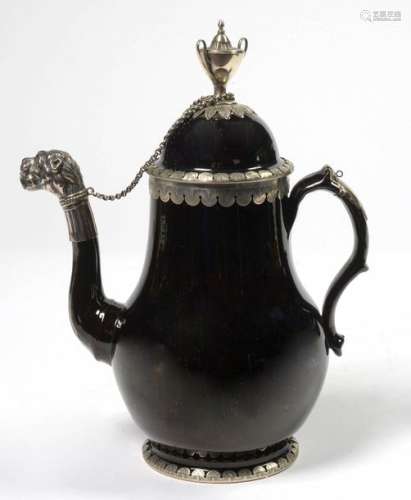 A large coffee pot in the Louis XVI style in black…