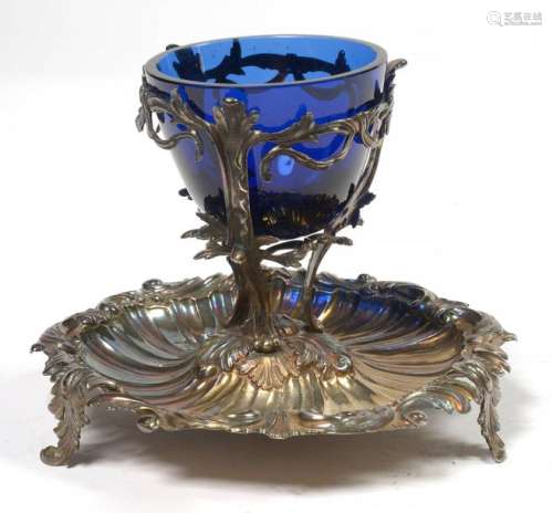 Tripod sugar bowl in the Louis XV style in silver …